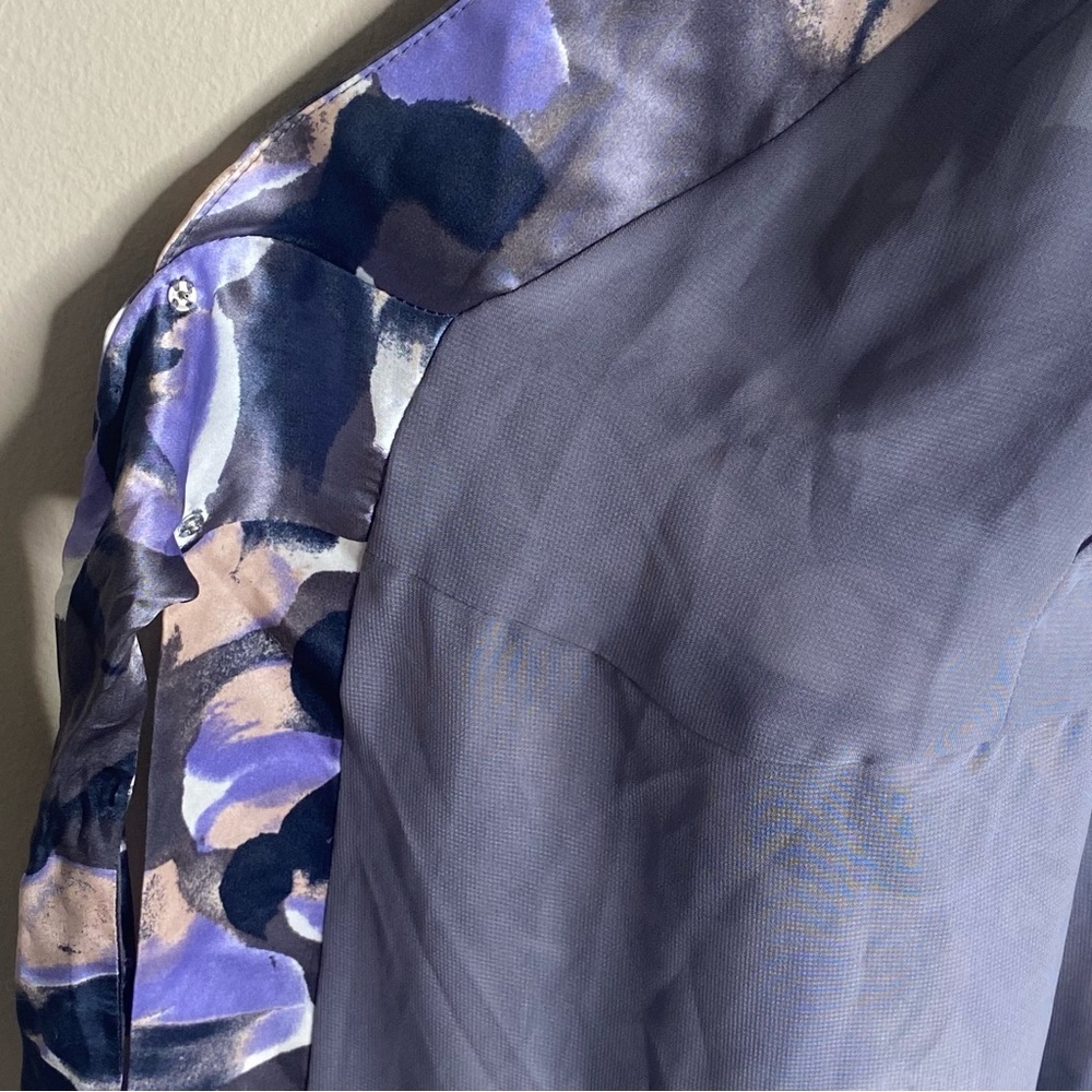 Banana Republic Short Sleeve Silk Dress Retro Pattern Size 0 Petite - Picture 9 of 16